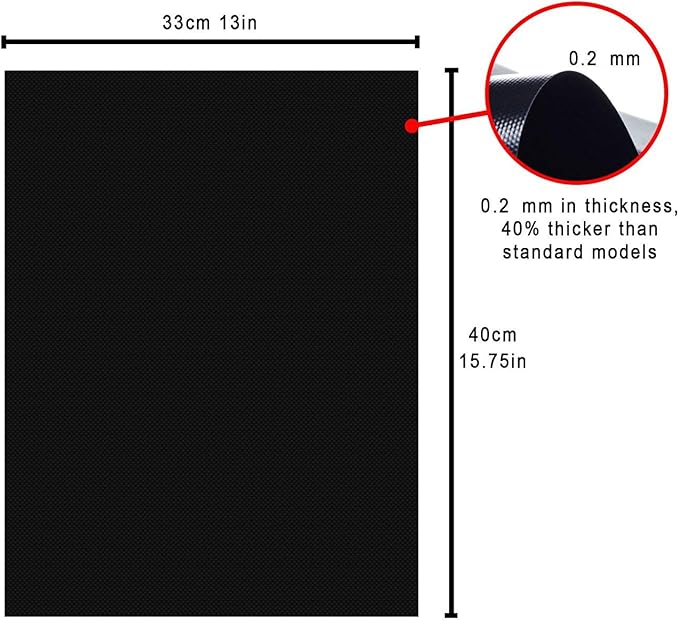 BBQ Grill Mat, Non-Stick Grill Cooking Mat Teflon Reusable Barbecue Baking Mats, Heavy Duty,Easy to Clean - Works on Electric Grill Gas Charcoal BBQ (6X(33X40) cm)