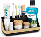 GFWARE Gold Toothbrush Holders for Bathrooms Countertop Organizer - Detachable 7 Slots Electric Toothbrush and Toothpaste Holder, Kids Organization and Storage, Restroom Accessories Vanity Stuff