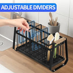 Sponge Holder for Kitchen Sink, Kitchen Sink Caddy Organizer with High Brush Holder, Rustproof Sponge Holder, Kitchen Countertop Organizers and Storage Essentials