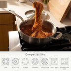 Made In Cookware | 5 Quart Stainless Steel Saucier Pan | 5 Ply Stainless Clad | Professional Cookware | Crafted in Italy | Induction Compatible