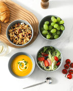 Cereal Bowls Set of 4, 24 oz Bowls for Kitchen, Ceramic Bowls for Salad, Fruit, Breakfast, Dessert, Stoneware Soup Bowls, Dishwasher & Microwave Safe, Pebble Gray