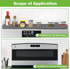 30 Inch Magnetic Stove Top Shelf | 3-Zone Kitchen Organizer with Anti-Slip & Anti-Fall Design | Heat Resistant (-40°F to 446°F) Food-Grade Silicone Spice Rack for Flat Stoves-Grey