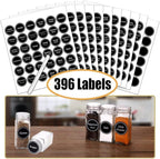 SWOMMOLY Spice Rack Organizer with 24 Empty Glass Spice Jars, 396 Spice Labels with Chalk Marker and Funnel Complete Set, for Countertop, Cabinet or Wall Mount, Black