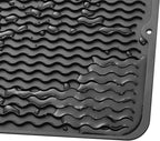 MicoYang Silicone Dish Drying Mat for Multiple Usage,Easy clean,Eco-friendly,Heat-resistant Silicone Mat for Kitchen Counter or Sink,Refrigerator or Drawer liner Black M 12 inches x 12 inches