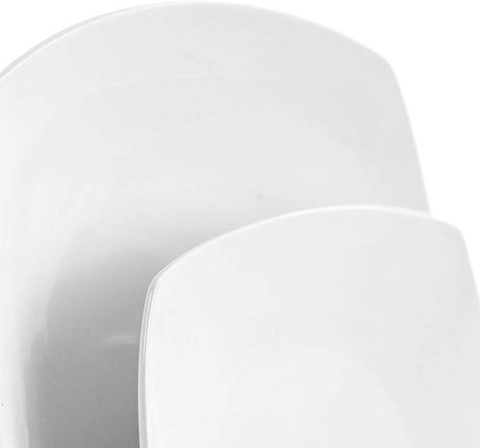 Elama Bishop 16 Piece White Porcelain Dinnerware Set