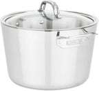 Viking Contemporary 3-Ply Stainless Steel Stock Pot, 8 Quart Soup Cooking Pot with Lid, Kitchen Cookware