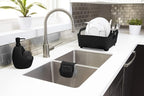 Umbra Saddle Sink Caddy – Flexible Rubber Organizer and Dish Sponge Holder for Kitchen Sink, Black