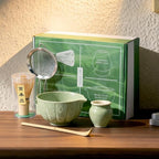 Matcha Whisk Set-5pcs, 16OZ Japanese Tea Set Includes Matcha Bowl with Spout, Bamboo Whisk with Ceramic Holder, Bamboo Scoop and Stainless Steel Sifter