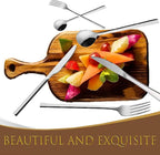 48-Piece Silverware Set, Stainless Steel Flatware Set for 8 - Service for 8 Includes Knives, Forks, Spoons & Teaspoons, Mirror Polished, Dishwasher Safe