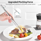 U-Taste 8"+10"+12" Kitchen Cooking Tweezer: 18/8 Stainless Steel Food-Grade Metal Food Tong, Flexible Pinching, Seamless-Welding and Sturdy for Serving Grilling Frying, Plating, Feeding (Round Tip)