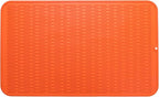 MicoYang Silicone Dish Drying Mat for Multiple Usage,Easy clean,Eco-friendly,Heat-resistant Silicone Mat for Kitchen Counter or Sink,Refrigerator or Drawer Liner Orange 3XL 28 inches x 18 inches