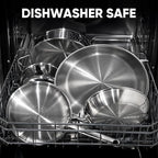 10 Inch Stainless Steel Frying Pan - 5 Ply Stainless Clad Skillet with Aluminum Core, Durable and Even Heating, Professional Cookware for Induction, All Stoves, Oven and Dishwasher Safe