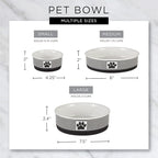 Bone Dry Pet Bowl Collection Ceramic Set, Small, Marble, 2 Count White