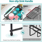 Urackify Expandable in Sink Dish Drying Rack - Adjustable Dish Rack Over Sink, Rustproof Dish Drainer for Kitchen Counter, Dish Strainer with Utensil Holder, Fit Kitchen for 13"-18"