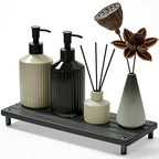 Durable Kitchen Sink Organizer, Instant Dry Sink Caddy for Bathroom Counter, Diatomite Stone Drying Tray, Upgrade Water Absorbing Stone Tray for Sink, Anti-Slip Stone Soap Tray -Dark Gray
