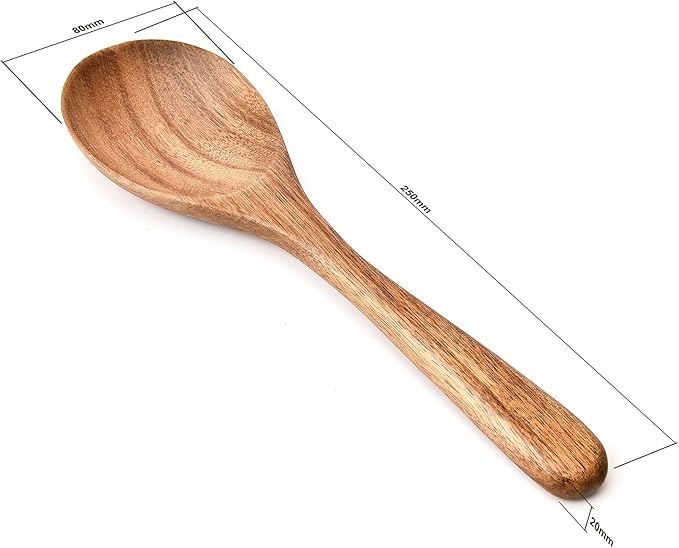 BILL.F Wooden Serving Bowl,12" Acacia Wood Large Salad Bowl Set with Salad Spoon and Fork for Fruits, Salads, Pasta