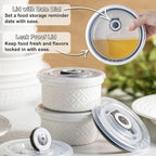 28 Oz Ceramic Bowls Set with Lids Oven Safe, Airtight Food Storage Containers Set of 4, Serving Bowls with Lids for Kitchen, Camping, Office Lunch, Breakfast, Charcuterie Bowls, Meal Prep Containers