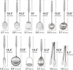 18/10 Stainless Steel Cooking Utensils Set,12pcs Metal Kitchen Utensils Set Dishwasher Safe, Heat Resistant Wok Tools Set for Cooking Enthusiasts