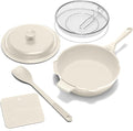 ZUKA 10 in 1 Ceramic Pan by Granitestone, Large 12 Inch Saute Pan with Lid Serves as Deep Frying Pan Set with Steamer, Everyday Skillet, Non Toxic Ceramic Nonstick, Induction Oven & Dishwasher Safe