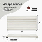 Razborci 2 Pack Greige Bathroom Sink Vanity Trays, Diatomite Stone Kitchen Counter Caddy Dish Soap Dispenser Sponge Holder, Water Absorbing Mat Organizer for Plant,Cosmetic Bottle, Beige, 8"x3.8"