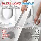 FORASTO 2 in 1 Toilet Plunger and Brush Set,Extended Handle Plunger,Toilet Bowl Brush Plunger Set,Bathroom Cleaning Tools,Cleaning Brush,Toilet Brush Plunger Combo,Charcoal Gray（20.8inch）