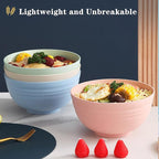 Unbreakable Cereal Bowls 24 OZ Reusable Wheat Straw Bowl Set of 4, Microwave & Dishwasher Safe, BPA Free Dinner Bowls for Rice Noodle Snack Salad Fruit, Lightweight Soup Bowls