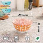 Ceramic Bowls, 10 Oz Small Bowl, Set of 8 Ice Cream Bowls, Dessert Bowl for Salsa, Rice, Sauce, Side Dishes, Snack, Condiment, 4.75 Inch-Microwave Dishwasher Safe