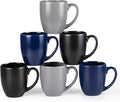 GBhome 12oz Coffee Mugs Set of 6,Ceramic Coffee Mugs for Man, Woman, Dad, Mom, Modern Coffee Mugs Set with handle for Tea/Latte/Cappuccino/Milk/Cocoa. Dishwasher&Microwave Safe,Multi-Color