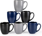 GBhome 12oz Coffee Mugs Set of 6,Ceramic Coffee Mugs for Man, Woman, Dad, Mom, Modern Coffee Mugs Set with handle for Tea/Latte/Cappuccino/Milk/Cocoa. Dishwasher&Microwave Safe,Multi-Color