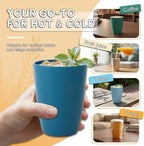Wrova Wheat Straw Cups 6 PCS Good Alternative to Plastic Reusable Cups 12 oz Unbreakable Drinking Cup Reusable Dishwasher Safe Water Plastic Glasses with 6 Colors