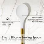 Gold Kitchen Utensils Set – 6 PC White Silicone and Gold Cooking Utensils with Spatula, Whisk, Tongs, Spoons, Cooking Tools for Nonstick Cookware – Luxury Kitchen Accessories for Home Chefs