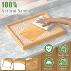 Bamboo Bed Tray Table with Foldable Legs, Breakfast in Bed Tray for Eating, Kitchen Serving Trays, Folding Table for Sofa, Beds, Eating, Working, Used As Laptop Desk Snack Trays, Large Bamboo