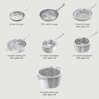 Ninja EverClad Stainless Steel Cookware 12 Piece Pots & Pans Set, All Stovetops & Induction, Oven Safe to 600°F, Tri-Ply Commercial-Grade, C99012