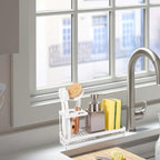 Toothbrush Holders for Bathrooms, Carbon Steel Tooth Brushing Holder Electric Toothbrush and Toothpaste Organizer Bathroom Accessories for Countertop, Shower, Sink - White