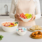 Lifewit 3 Tier Plastic Serving Bowls with Black Metal Stand, Chips and Dip Serving Tray Set for Entertaining Party, Crack-Proof Serving Platters for Fruit/Snack/Candy, 31 x 20 x 27 cm/12 x 8 x 10.6