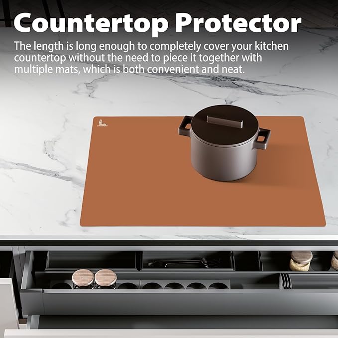 Super Kitchen Food Grade Silicone Extra Large Pastry Mat Baking Mat 23.4 By 15.6 Inches Chocolate