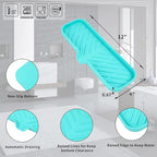 MicoYang Silicone Bathroom Soap Dishes with Drain Spout-Bathroom and Kitchen Sink Organizer,Sponge Holder,Dish Soap Tray,Perfect for Dispenser,Scrubber,Bottle,Cup on Sink or Counter-Mint 12"×4"