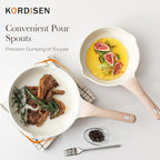 Kordisen Nonstick Ceramic Frying Pan, 11 Inch Ceramic Skillet, Healthy Non Toxic Cooking Pan, Stay-Cool Handle, Induction Compatible, PFOA & PFAS Free, White
