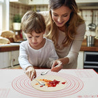 Dough Mat Pastry Silicone Baking Mats 32x24" Red for Rolling Dough Kneading Sheet Sourdough Bread Baking Supplies 0.45mmT