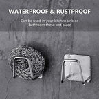 ESINAM 2Pcs Sponge Holders for Kitchen Sink, Strong Adhesive Small Sponge Holder, Premium Rustproof & Waterproof Kitchen Sink Caddy - Minimal Size - SUS304 Stainless Steel