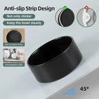 Havniva Ceramic Raised Double Bowls Set with Stand, Food & Water Bowls for Large Breed Dogs, Weighted Dog Dishes, Pet Bowl(8.2'',60OZ, Black)