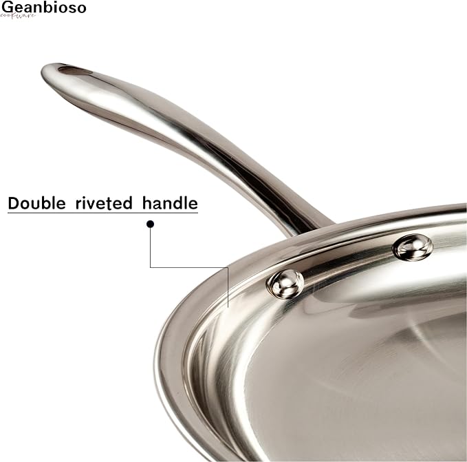 5 Ply Stainless Steel Cookware Set,8-Piece,Professional Kitchen Cooking, Heavy Chef Quality,PFOA, PTFE & PFOS Free,Induction, Non-Toxic, Oven Safe,Best 18/8 Full Clad