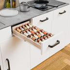 Yieach 8 Pack Adjustable Narrow Spice Rack for Drawer - Expandable From 9" to 17.7" - Acrylic Drawer Seasoning Organizer,Tiered Clear Spice Tray for Spices,Condiment,Nail Polish and Jar Organization
