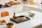 40cm x30cm Serving Trays with Handles, Grey Decorative Serving Tray, Ottoman Trays, Living Room, Bathroom, and Outdoors Decorative Trays (Charcoal)