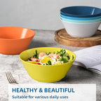 Homestockplus 50 Oz Wheat Straw Bowls Set of 6 - Unbreakable, Stackable & Microwave Safe, Multicolor Large Cereal Bowls for Oatmeal, Soup, Ramen, Salad, Popcorn, etc. Safe for Kids & Family