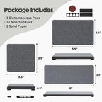 3PCS Water Absorbing Soap Dish Sponge Holder, Diatomite Stone Drying Tray Mat Sink Caddy for Kitchen Counter & Bathroom, Small Stone Bath Mat Faucet Accessories Organizer Protector,Dark Gray,9"x 3.5"