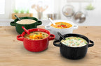 ZENVY Soup Bowl Set of 4 | Ceramic Soup Bowls and Spoons | 22 Ounce (Speckled Glaze)