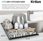 Kraus 20.5 in. Over Sink Roll Up Dish Drying Rack in Jet Black