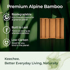 Carbonized Bamboo Kitchen Drawer Organizer, 5 Slots Expandable Silverware Organizer, Utensil Holder & Cutlery Tray, 2.2" Deep for Extra Capacity, Non-Slip Feet Included.