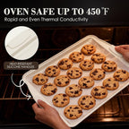 Baking Pans Set Nonstick, Stackable Bakeware Sets with Silicone Handles, AIVIKI 22 Pieces Oven Pan for Cooking Including Baking Cookie Sheet with Rack, Roast Pan, Cake Pan, Loaf Pan, Muffin Pan, Cream